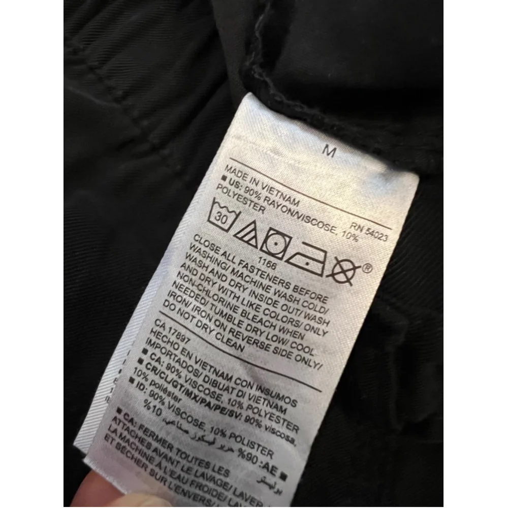 OLD NAVY Black High Waisted Straight Leg Paper Bag Pant M - Picture 9 of 9
